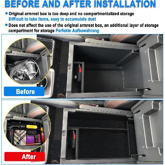 SHAOHAO For 2024 2025 Nissan Pathfinder Center Console Organizer Tray   2024 2025 Pathfinder S/SV/SL/Rock Creek/Platinum Armrest Storage Box Tray