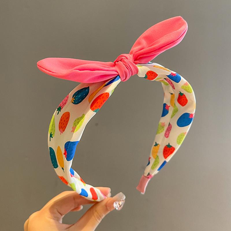 Koreanische Version Kinder Obst Cartoon Schleife Stirnband Mädchen Dreidimensionale Hasenohren Haarnadel Süßes Mädchen Breitkrempiges Stirnband