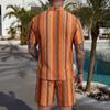 Summer Fashion Knitted Crochet Lapel Men's Short Sleeved Casual Vacation Polo Shirt