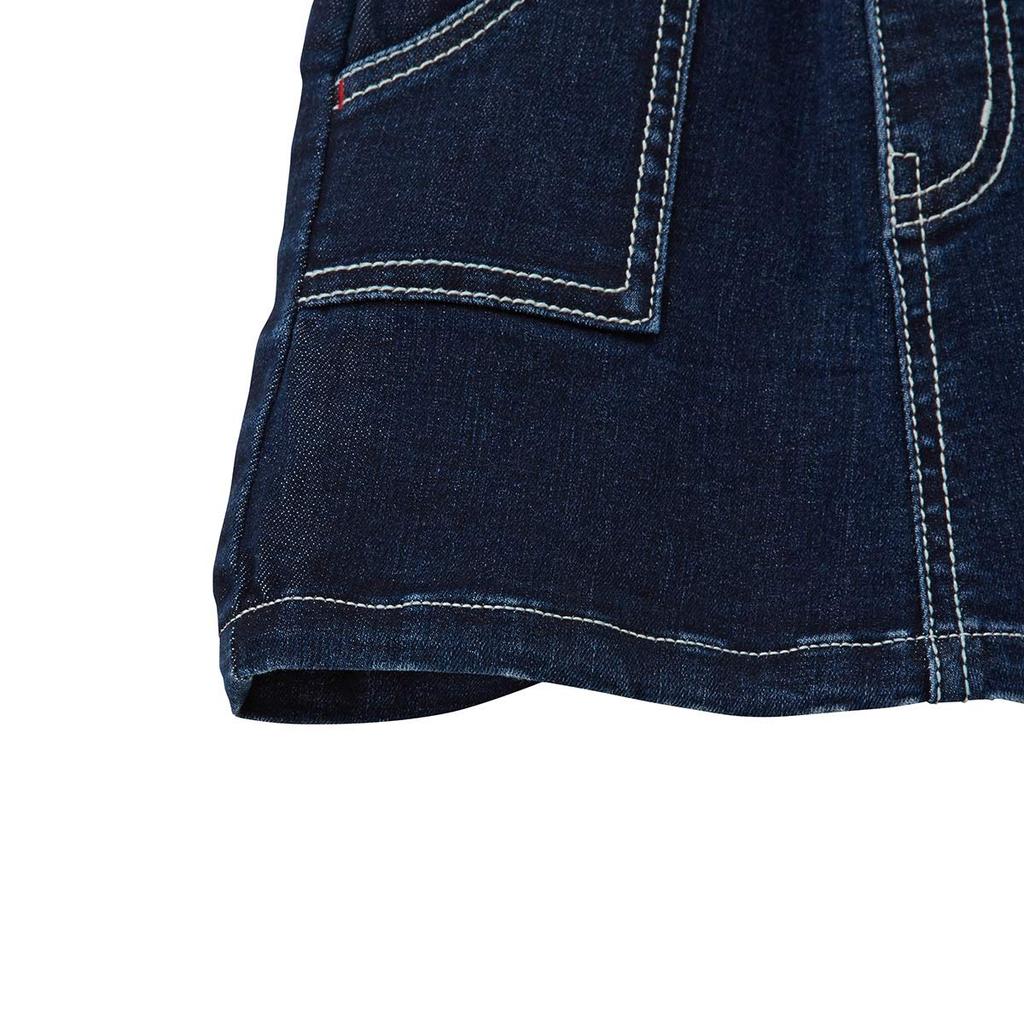 MIKIHOUSE HOT BISCUITS Denim Skirt, Indigo Blue, for Boys and Girls, Baby, Kids, Size M (100-110cm), Product Code: 71-1701-450