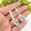 Sky Blue Topaz Gemstone Earrings, Handmade Gorgeous Jewelry, 925 Solid Sterling Silver Jewelry, Bohemian Earrings For Wedding Gift