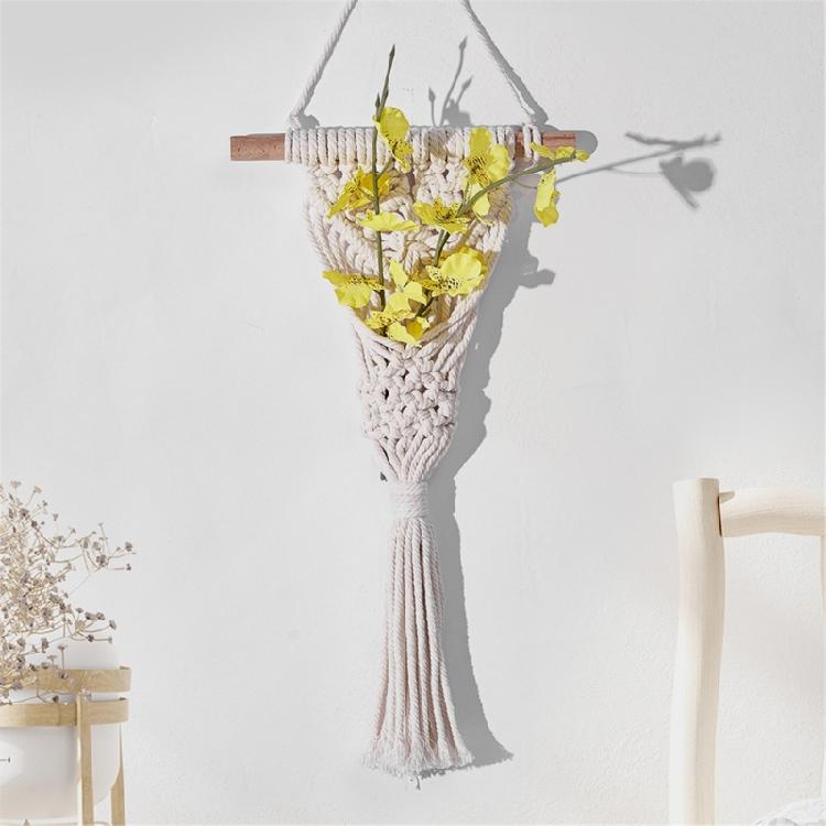 Tillandsia Ständer Zimmerpflanzenhalter Wandbehang Baumwoll-Makramee Pflanzenkorb