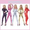 Smooth Touch Metallic Sexy Catsuit Jumpsuit With Double Zipper Closure For Parties
