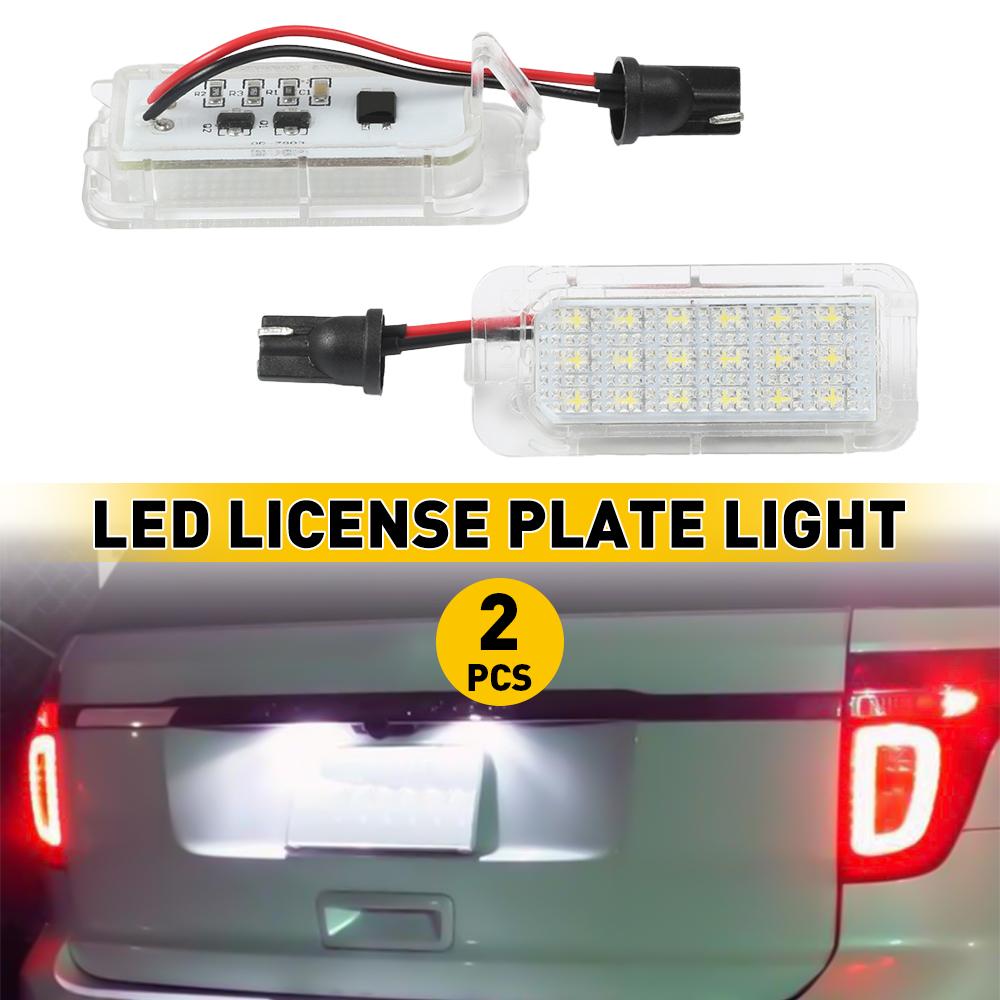 2Pcs LED License Number Plate Light Bulb CANBUS 6000K White for Ford Escape Fusion Explorer 2013-2019 Super Bright 12V Car Lamp