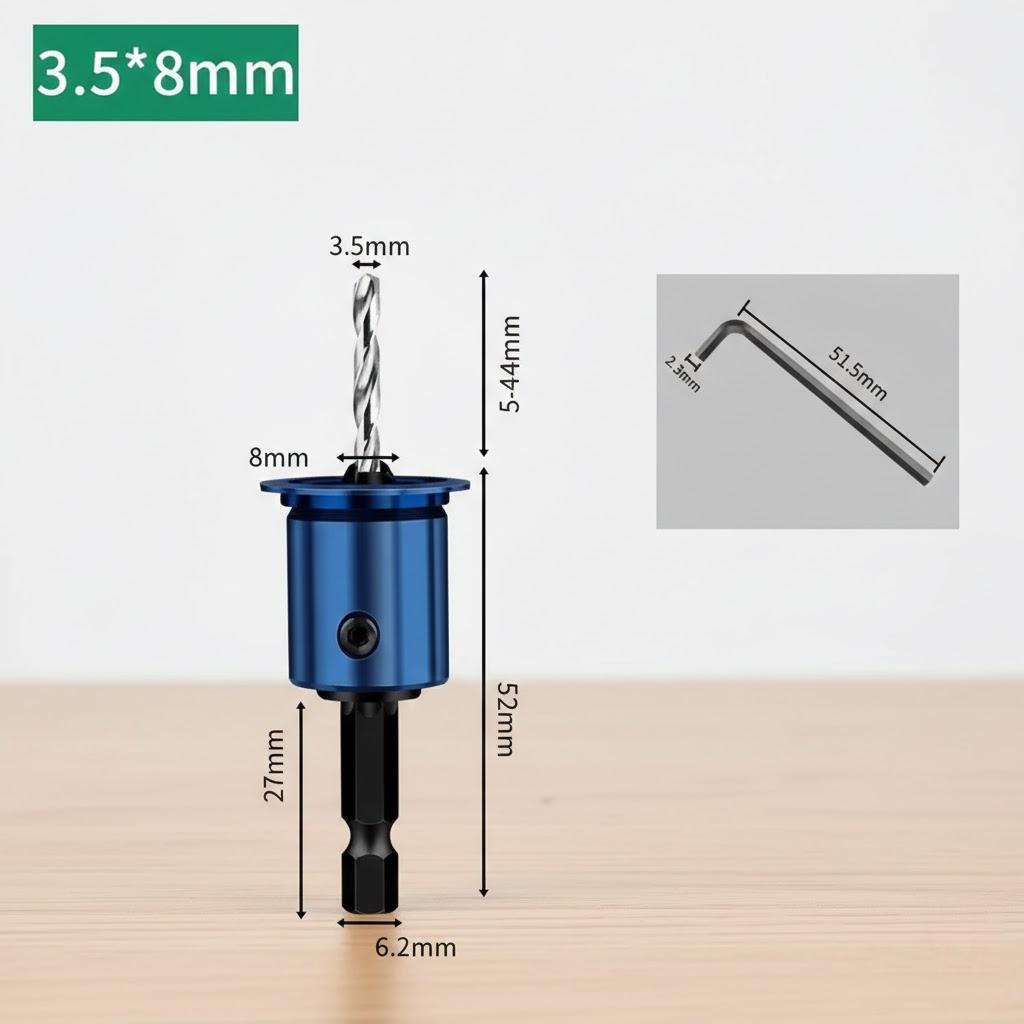 Countersink Drill Bit Set for Wood Pilot Holes Alloy Core Limiter Woodworking Tools Professional Router Bits