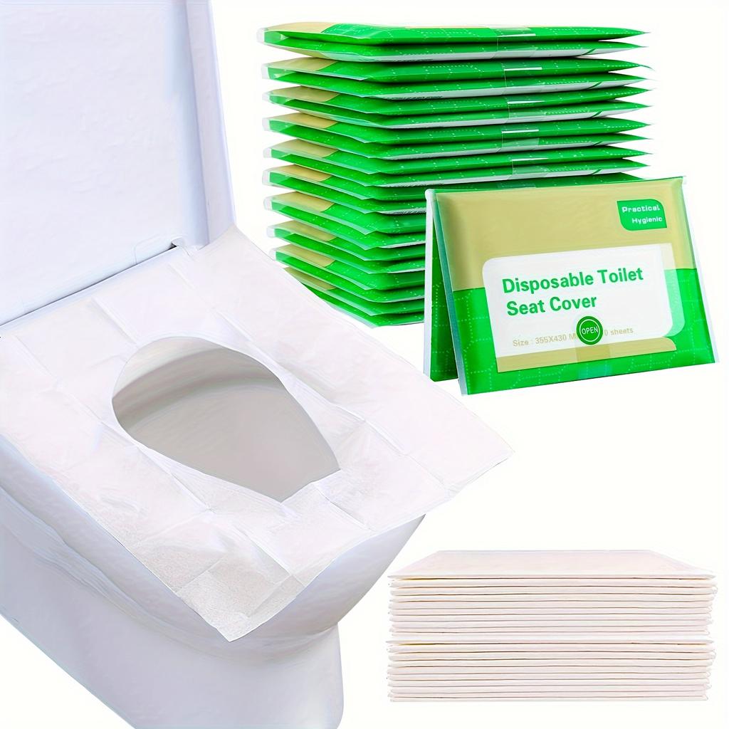 50 Stück Einweg-Toilettensitzbezüge, hygienisch und tragbar. Ideal für Reisen, Hotels und öffentliche Toiletten.