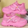 Sneakers Piattaforma Verde Fluorescente Scarpe Casual Chunky Sneakers da Donna Scarpe Sportive Traspiranti Sneakers con Suola Spessa Scarpe da Donna