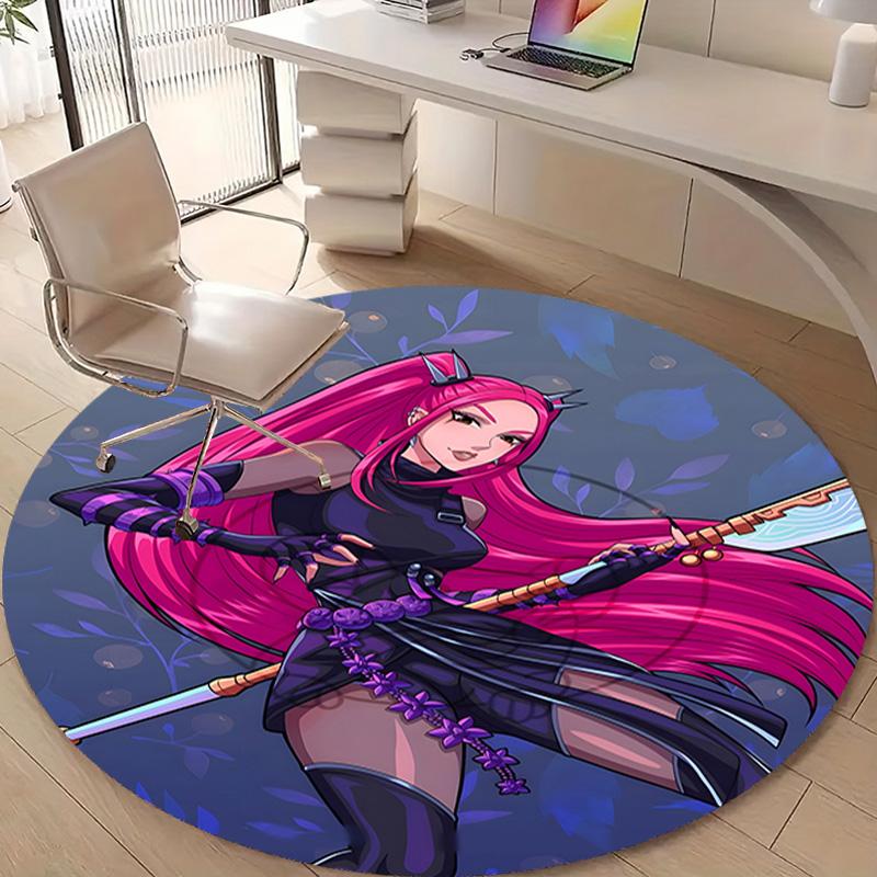 1pc KPop Demon Hunters MIRA2 Design Printed Area Round Carpet for Bedroom Living Room Home Decor Rugs Mat Non Slip Mat Rug for Bedside