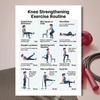 Knee Strengthening Exercise Poster Leg Workout Fitness Routine Wall Chart