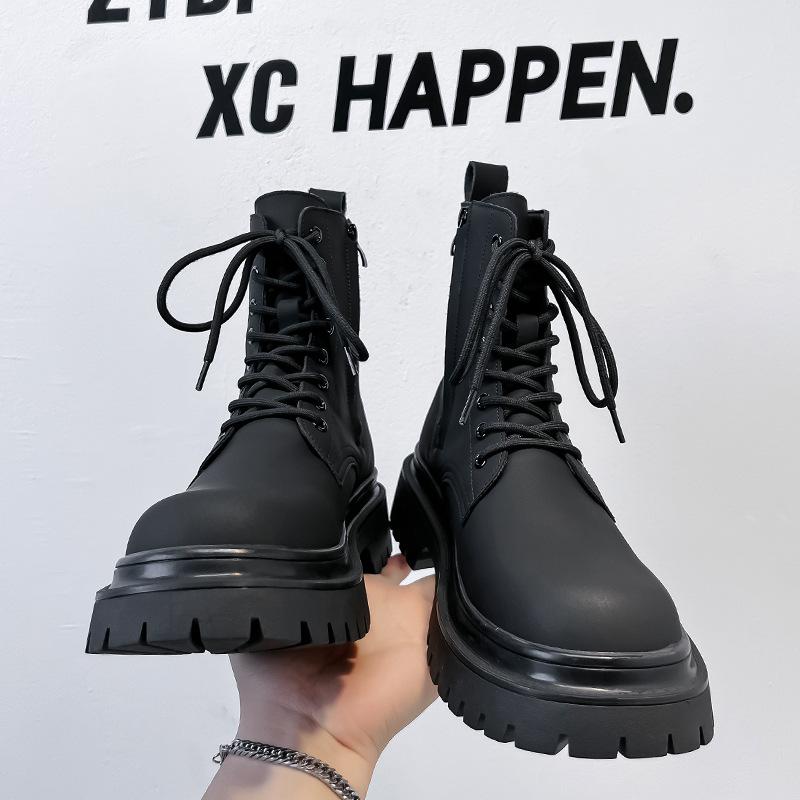 Autumn and Winter 2024 New Martin Boots Men's British Style High-top Thick-soled Heightening Tooling Locomotive Men's Boots 2868-A
