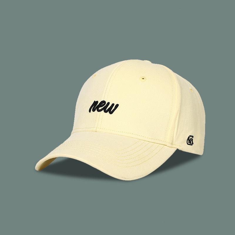 Simple and versatile embroidery curved-brimmed baseball cap for children, small face, wide-brimmed sunshade and sun protection peaked cap for men