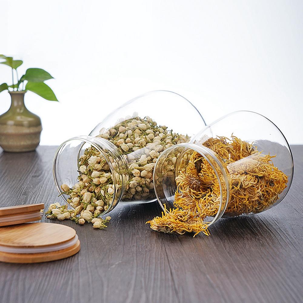 Capac din lemn, sticlă, borcan de depozitare, sticle de bucătărie, borcane trapezoidale pentru alimente, recipient pentru boabe de ceai și cafea, boabe de bomboane