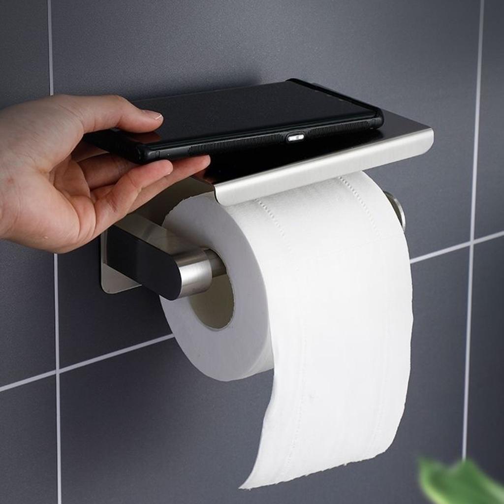Stainless Steel Bathroom Paper Holder Toilet Roll Holder Wall Mount WC Paper Phone Holders Home Paper Towel Holder