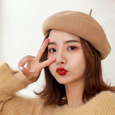 Girls Cute Wool Beret Autumn Winter Women Warm Painter Hat Beanie Hat Ski Cap