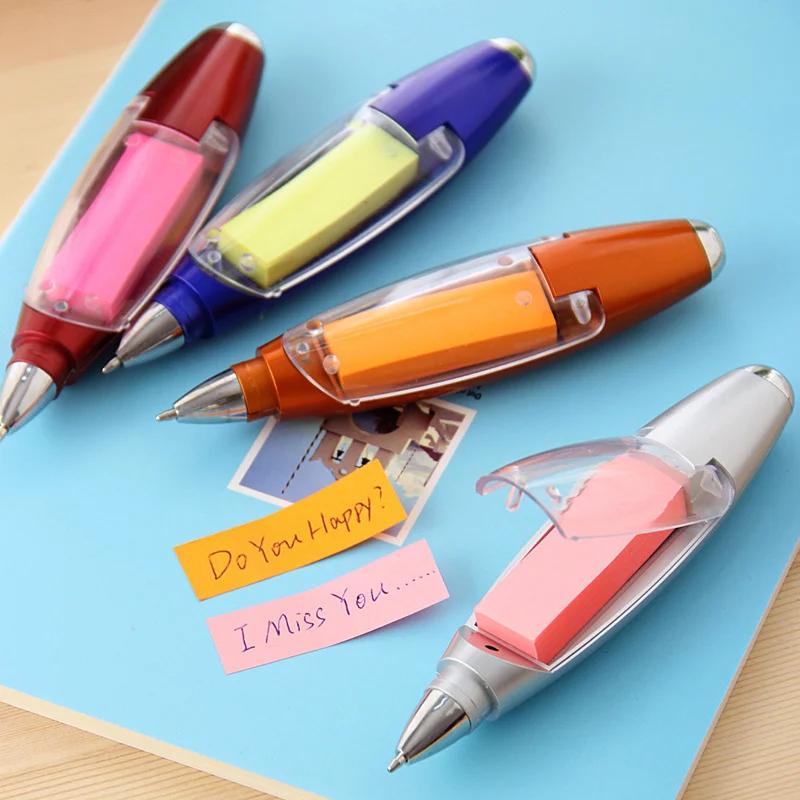 Multifunctional Halter Ballpoint Pen Sticky Note Light Strip Flashlight Stationery 3in1 with Colorful String School Supplies