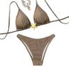 Women's European & American Style Bikini: Split Triangle Top & Bottom