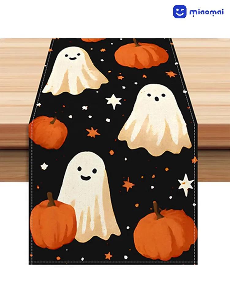 Table Runner 33 X 183 Cm, Linen Halloween Table Runner Kitchen Table Decoration For Indoor And Outdoor Holiday Party Living Room Tablecloth