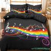 Colorful Music Note Duvet Cover Set King Queen Size Treble Clef Bedding Set Polyester Melody Music Creative Rhythmic Quilt Cover