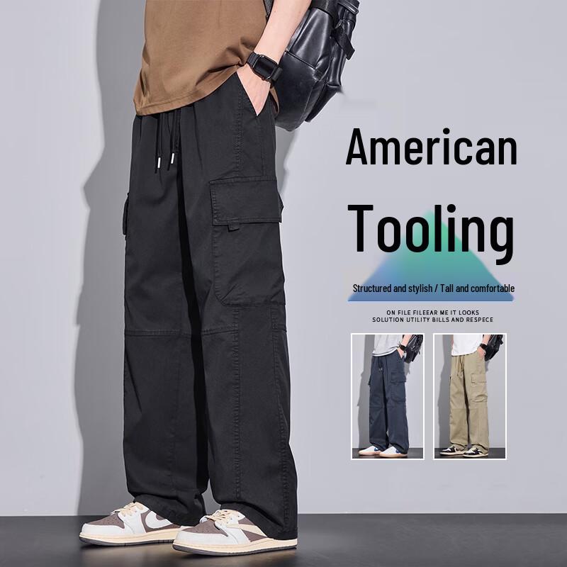 VUUG Men s Loose Straight Tencel Cargo Pants 2XL