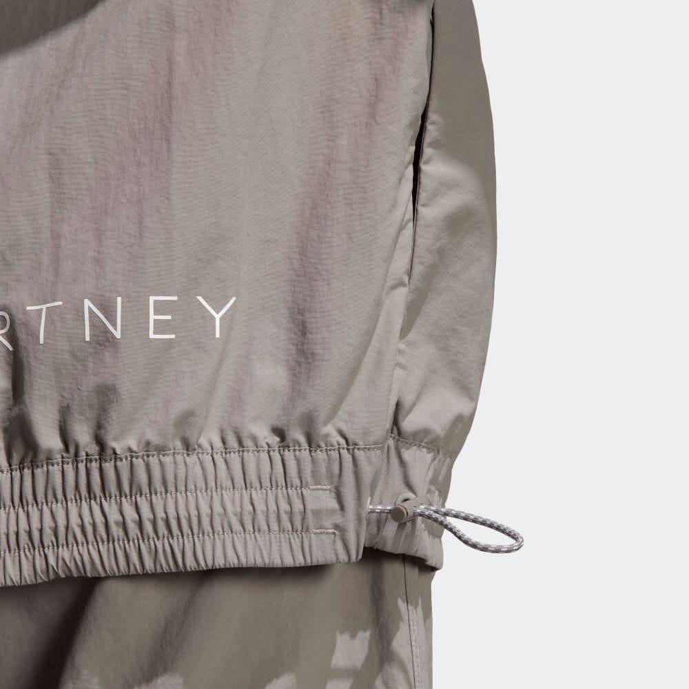 adidas X Stella McCartney Collaborative Einfarbige Strick-Trainingsjacke mit Reißverschluss Damen Jacken Taubengrau HR9178