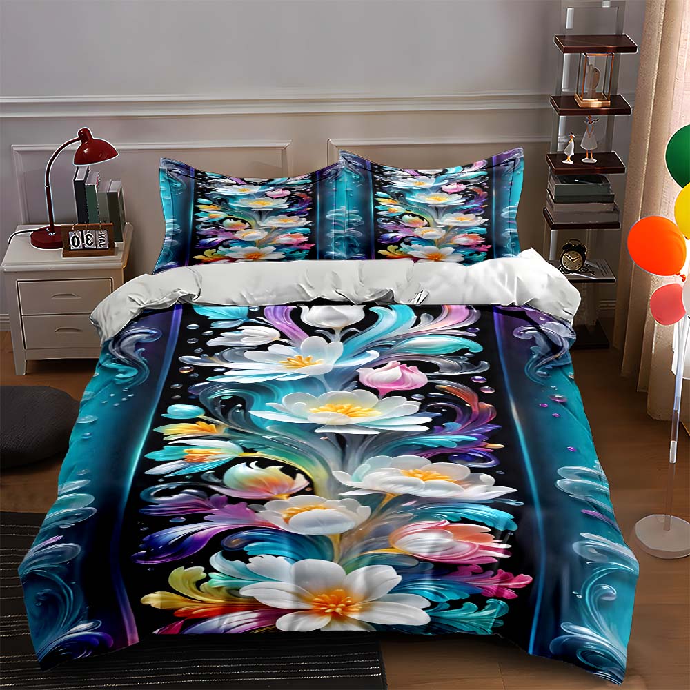 

Floral swirl design. Bedding Duvet cover sets Duvet covers Pillowcases gifts (1 * Duvet Cover 2 * Pillowcases, without duvet insert) 135x200cm