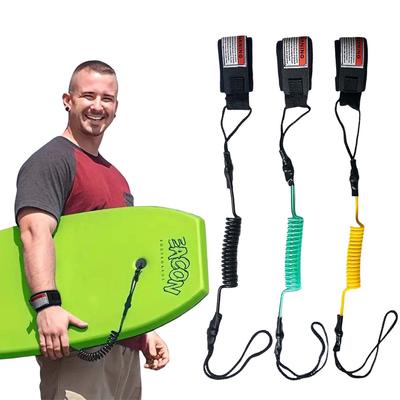 Corde de sécurité pour planche de surf 130 cm Crochet et Boucle Sangle à enveloppement unique Corps enroulé Laisse de bodyboard Convient pour l'entraînement