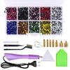 Flatback Rhinestone Setter Wand Hotfix Applicator Kit with 7 Tips, Hot Fix Tool Tips Tool, for DIY Clothing Fabric Craft Projects Shoes Bags