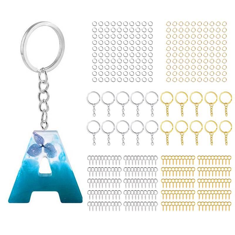 Screw Pins Eye Metal Bulk Split Key Ring Set For Diy Resin Keyring Art Craft
