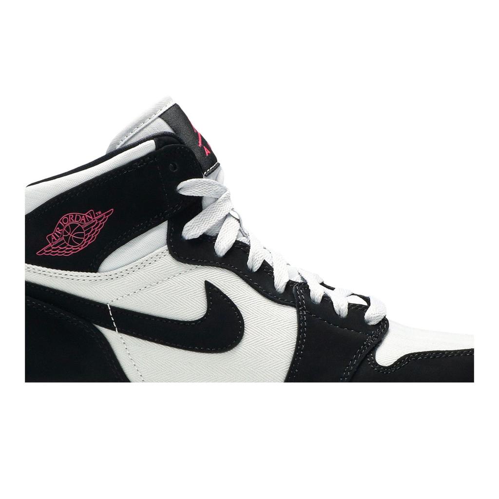 Air Jordan 1 Retro High Grade School 'Pure Platinum Black Pink' (Unisex) Pure Platinum / Vivid Pink-Black Kids' Basketball Shoes 332148 015