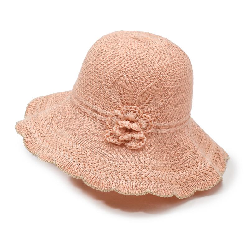 Summer Casual Flat Brim Hat Women's Floral Sunshade Beach Cap Face Hats