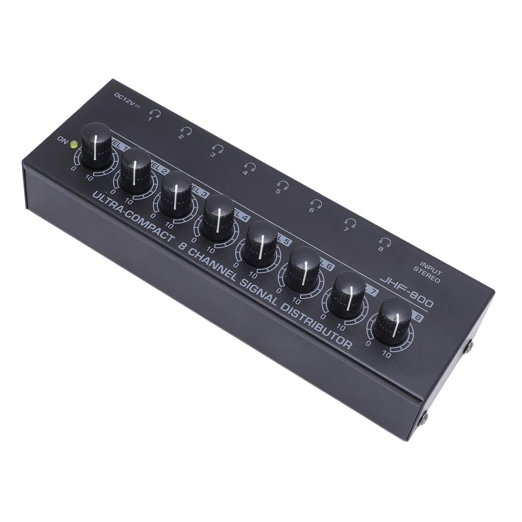 Kopfhörerverstärker 8 Ausgänge 1 Eingang Tragbarer Stereo-Kopfhörerverstärker für Auftritte US-Stecker