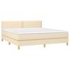 3140558 vidaXL Divan Bed with Mattress Cream 180x200 Cm Fabric