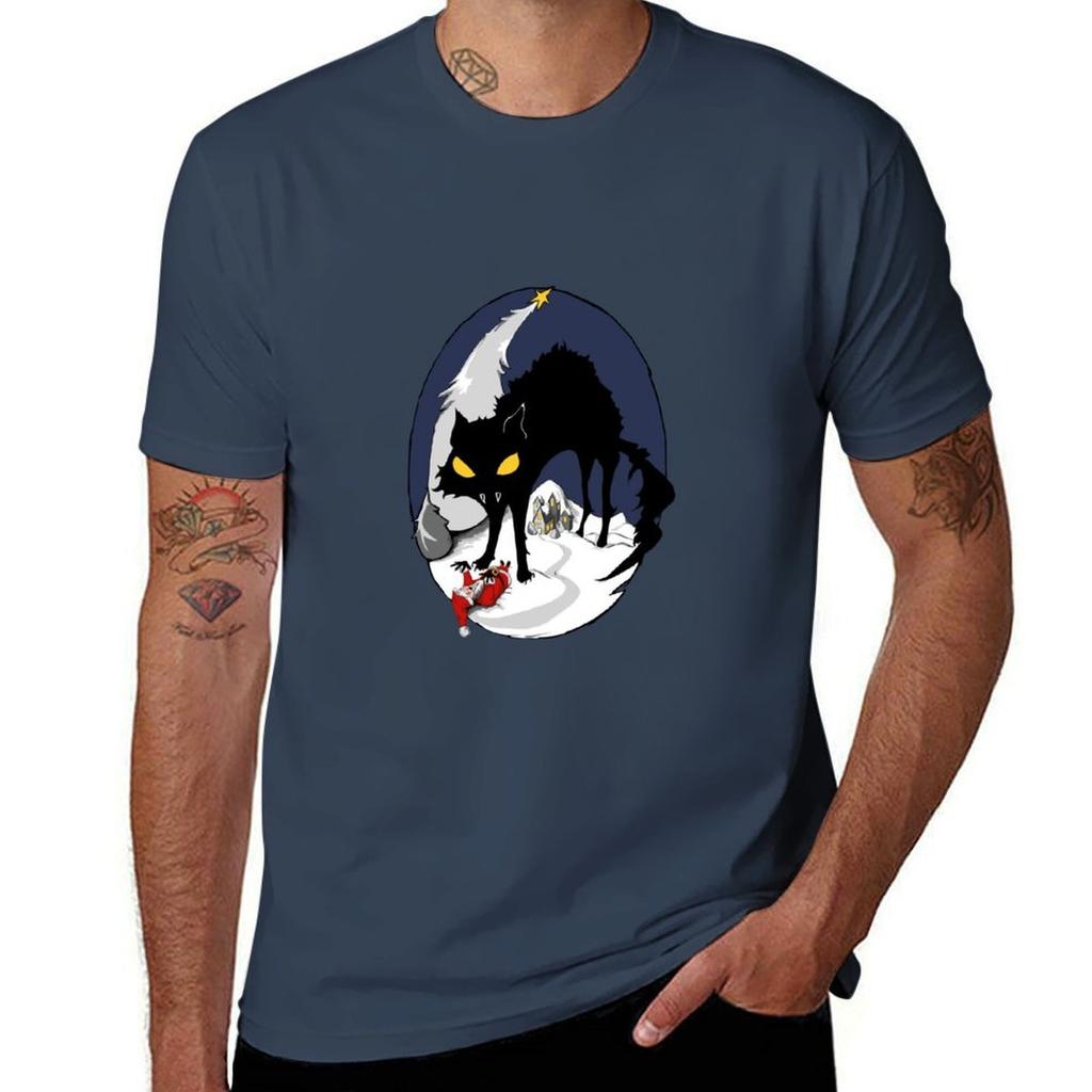 Yule Cat Tshirt Holiday Party Tshirt For Unisex