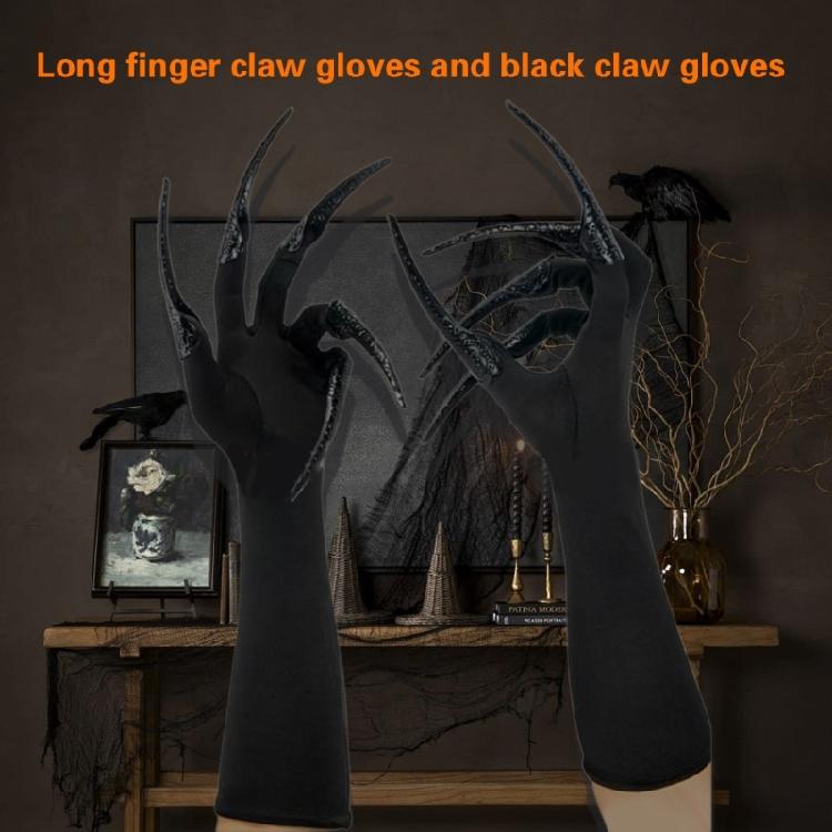 Halloween Kostüm Fingernägel Hexenhandschuhe für Erwachsene Dark Series Lange Nägel Handschuhe Maskeradenhandschuhe Partyzubehör