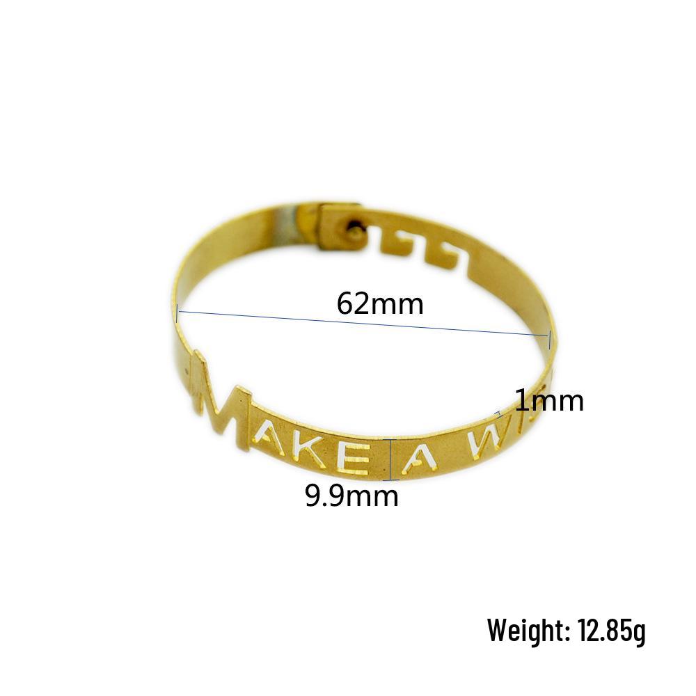 2024 Versatile Copper Letter Bracelet - Adjustable Korean Style Fashion Accessory