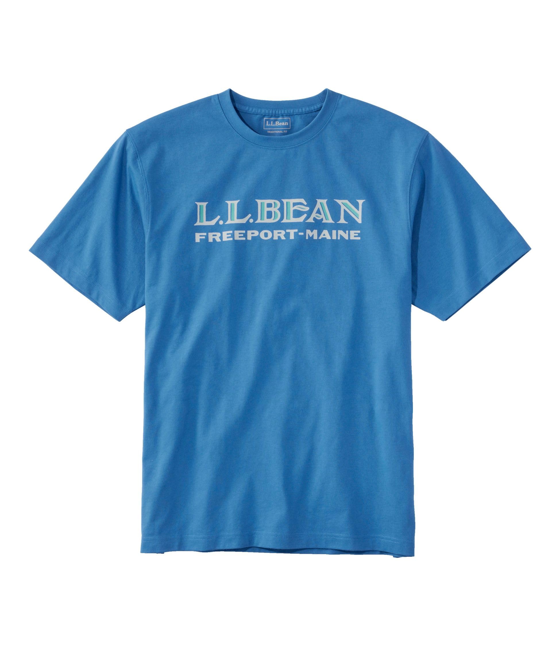 

L.L.Bean Men s Carefree Unshrunkable Tee, Short Sleeve, L.L.Bean Logo, Japan Fit, Size Small, Marine Blue Logo, Blue, 1000158211