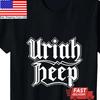T-SHIRT BASE Uriah Heep logo maglietta nera T-shirt unisex Tutte le taglie S-5XL TA1808 T-shirt unisex