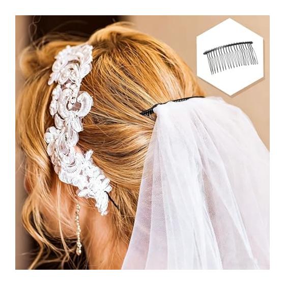 20-Tooth Black Hair Comb, Hair Accessories, Hair Comb Parts, 10-Piece Set, Wire Comb, DIY, Stray Hair Clips, Invisible Bang Comb, Hairpin Parts,