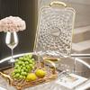 Edge Tray Transparent Serving Tray Serving Tray with Handles Fruit Dessert Platter Stackable Kitchen Organizer Decorative