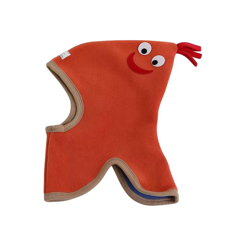 

Милая детская шапка-чепчик, шарф, цельный мягкий флис, осень-зима, детские шапки-бини, теплые уши, защита шеи, детская кепка с героями мультфильмов оранжевый