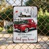 Retro Red Truck Christmas Tin Sign Vintage Farmhouse Wall Art Rustic Metal Decor Kitchen Bar Home Holiday