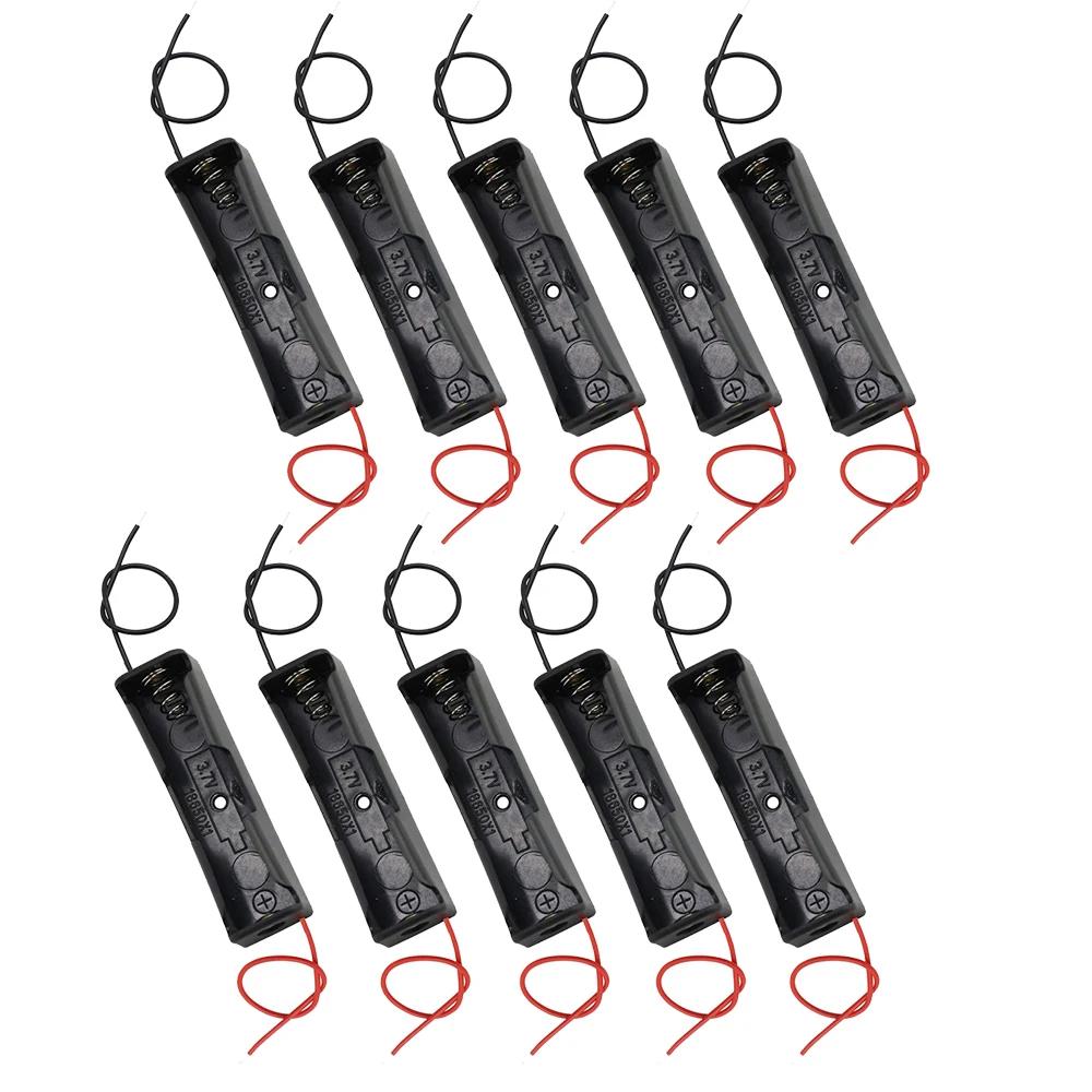 18650 Battery Case Holder with Wire Bundle,10PCS DIY Battery Storage Boxes, 18650 Cell Battery Holder, 1 Slot Battery Container