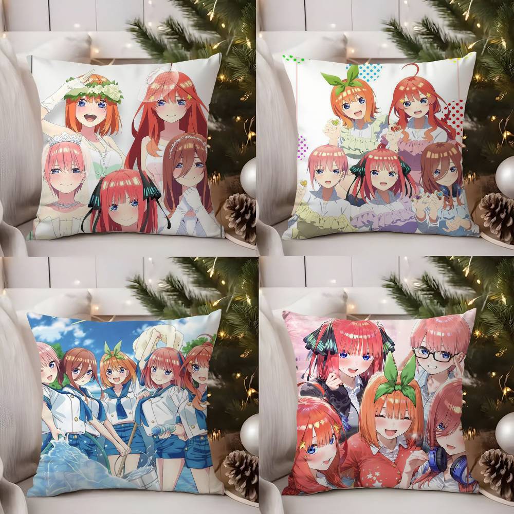 Pillow Case The Q-Quintessential Quintuplets Sofa Short Plush Double-Sided Hd Printing Room Home Office Gift Cushion Cover