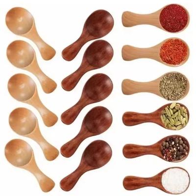 Mini Natuurlijke Houten Lepels Schep Thee Honing Koffie Specerij Zout Suiker Lepel Kookgerei Huishoudelijke Keukengadgets