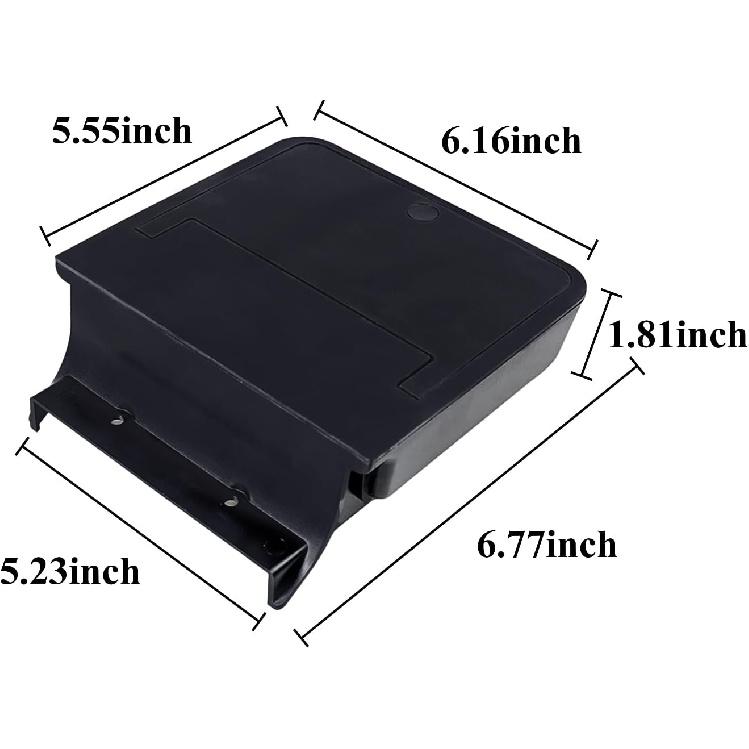 Jeep Wrangler JL One-Touch Hidden Storage Console Box, Modern Center Console Box, 6.77 X 6.16 X 1.81 Inches, Black