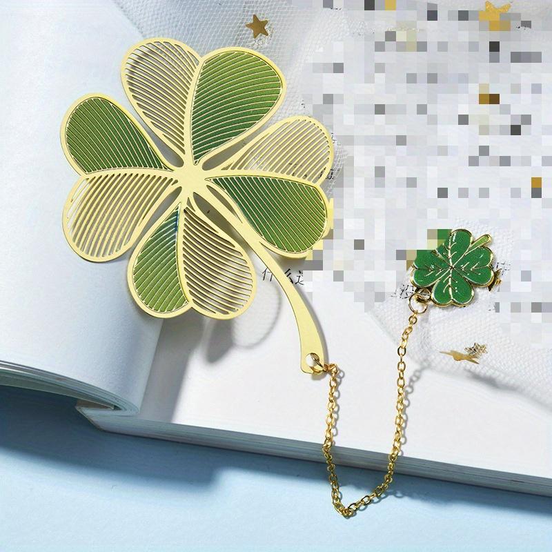 Flower Leaf Metal Bookmark Tassel Pendant Retro Stationery Reading Book Clip Student Gift School Office Supplies Pagination Mark