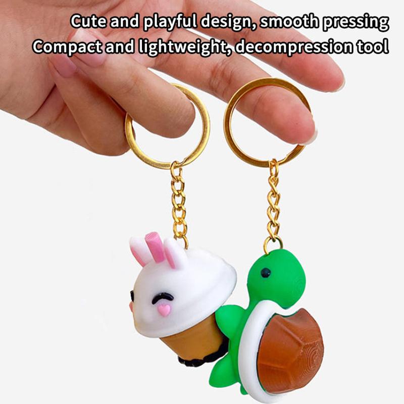 Animal Rabbit Button Cute Cat Claw 3d Printing Decompression Test Axis Device Decompression Keychain Pendant Creative Relief Toy