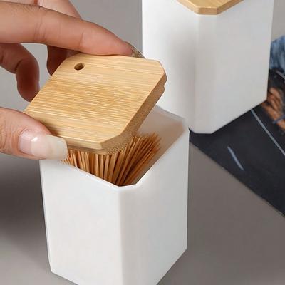 1 Stück Zahnstocherhalter-Behälter für Zuhause und Wohnzimmer, Tragbare Zahnstocherbox, Zahnstocherglas mit Aufbewahrung, Heimdekoration