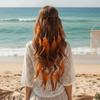 Synthetic Braided Cord Boho Feather Headpiece Adjustable Slide Bead Multi-strand Design Tribal Hair Extension
