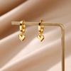 18K Gold-Plated Minimalist Heart Earrings for Women - Elegant Korean Design